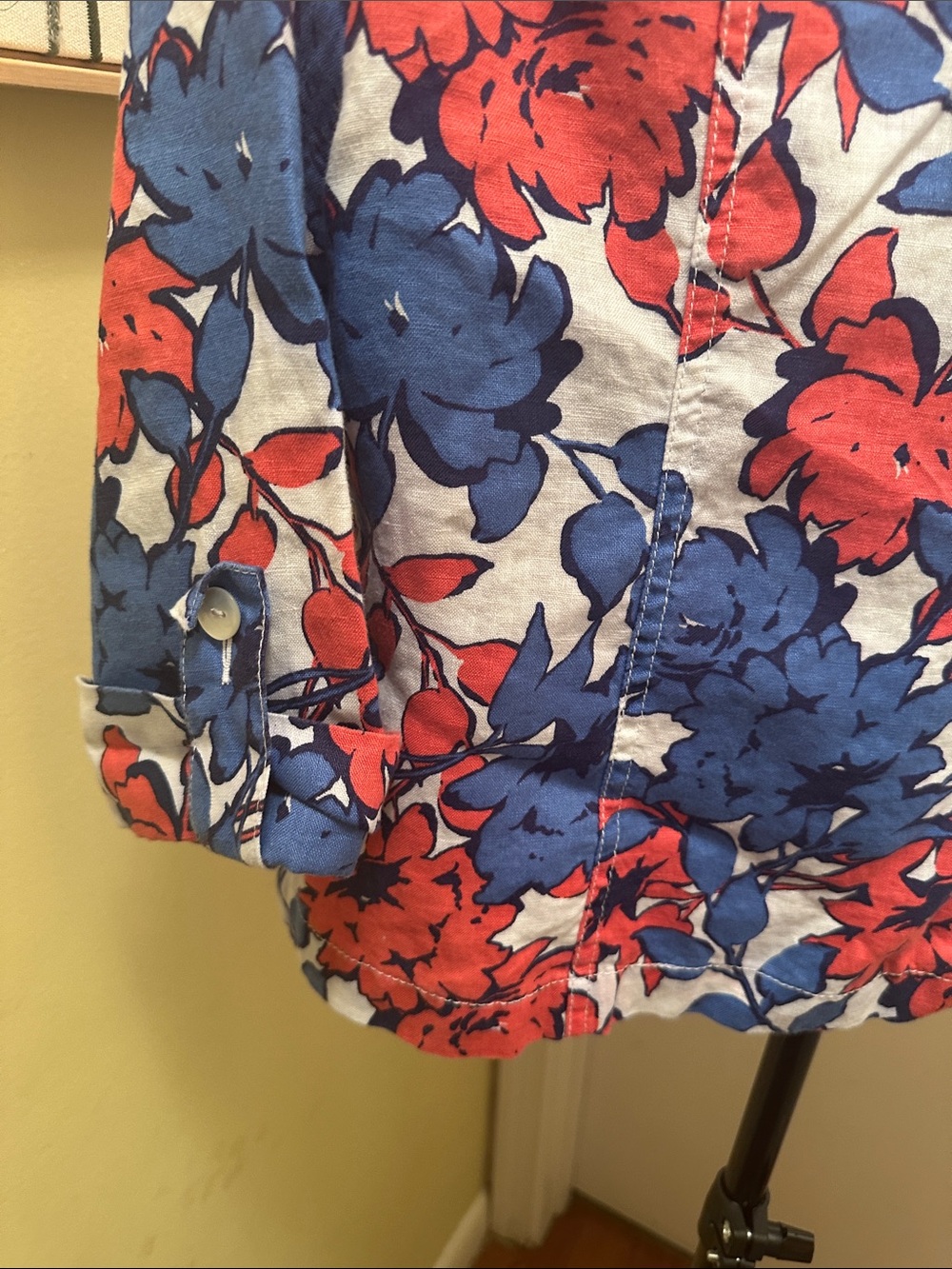 Ruby Rd. Red & Blue Floral Button-Front Shirt Jacket - Picture 4 of 4